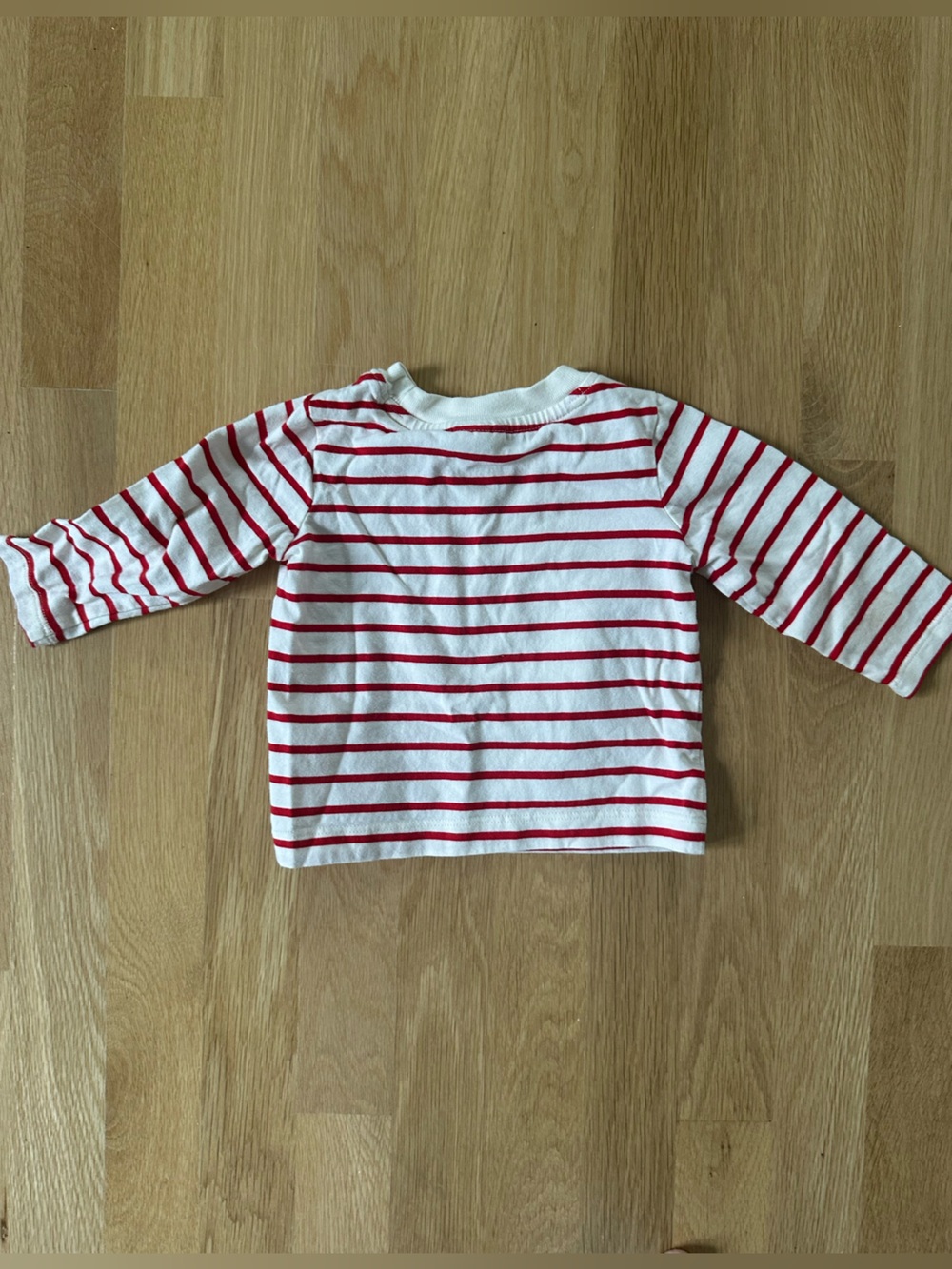 Hanna Andersson red and white stripe shirt, 12-18 months